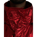 Dolce & Gabbana Red Nylon Hooded Pullover Sweatshirt Jacket JKT3844-54