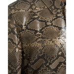 Dolce & Gabbana Beige Exotic Leather Biker Blouson Jacket