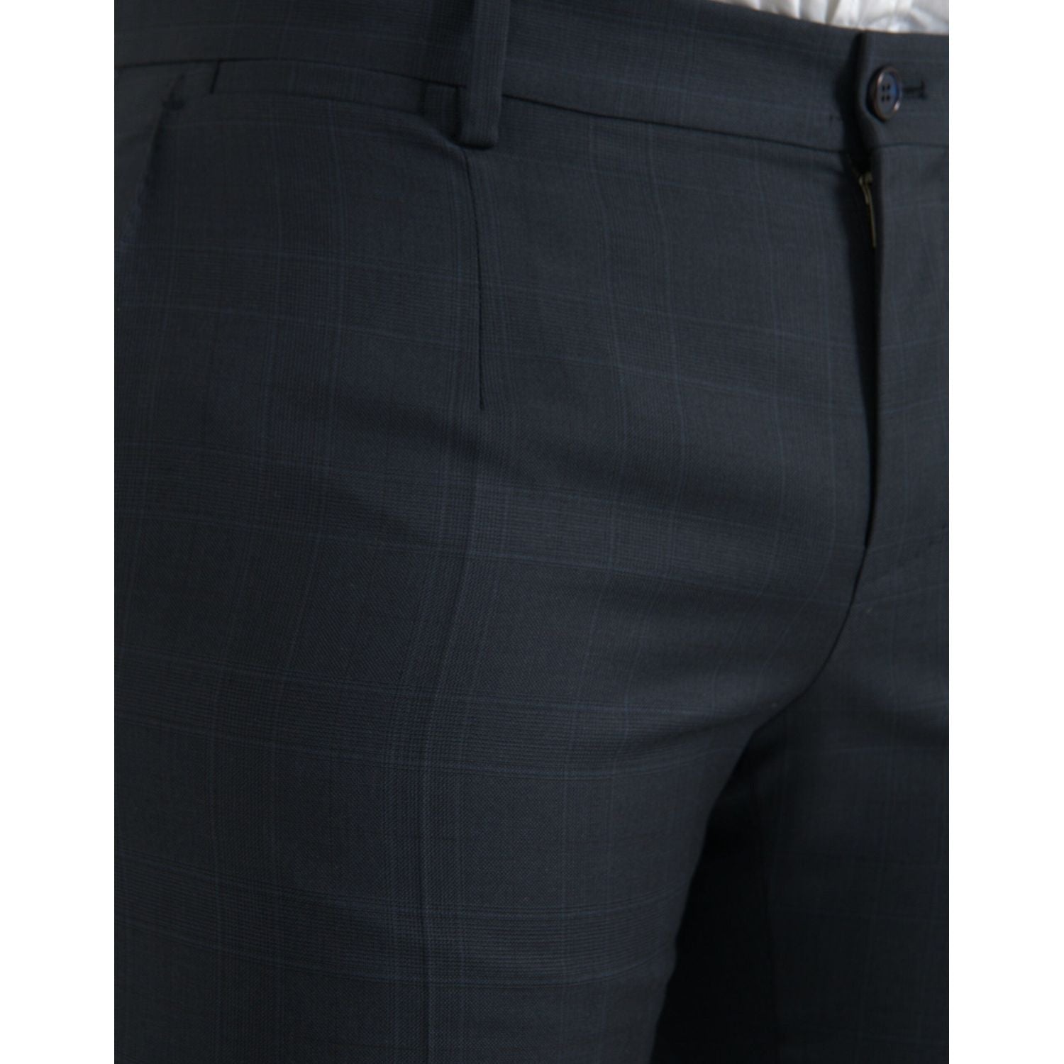 Dolce & Gabbana Blue Wool Men Skinny Dress Pants