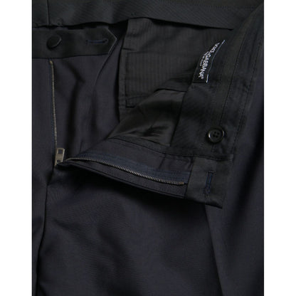 Dolce & Gabbana Blue Wool Men Skinny Dress Pants