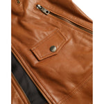 Dolce & Gabbana Brown Lamb Leather Full Zip Blouson Jacket