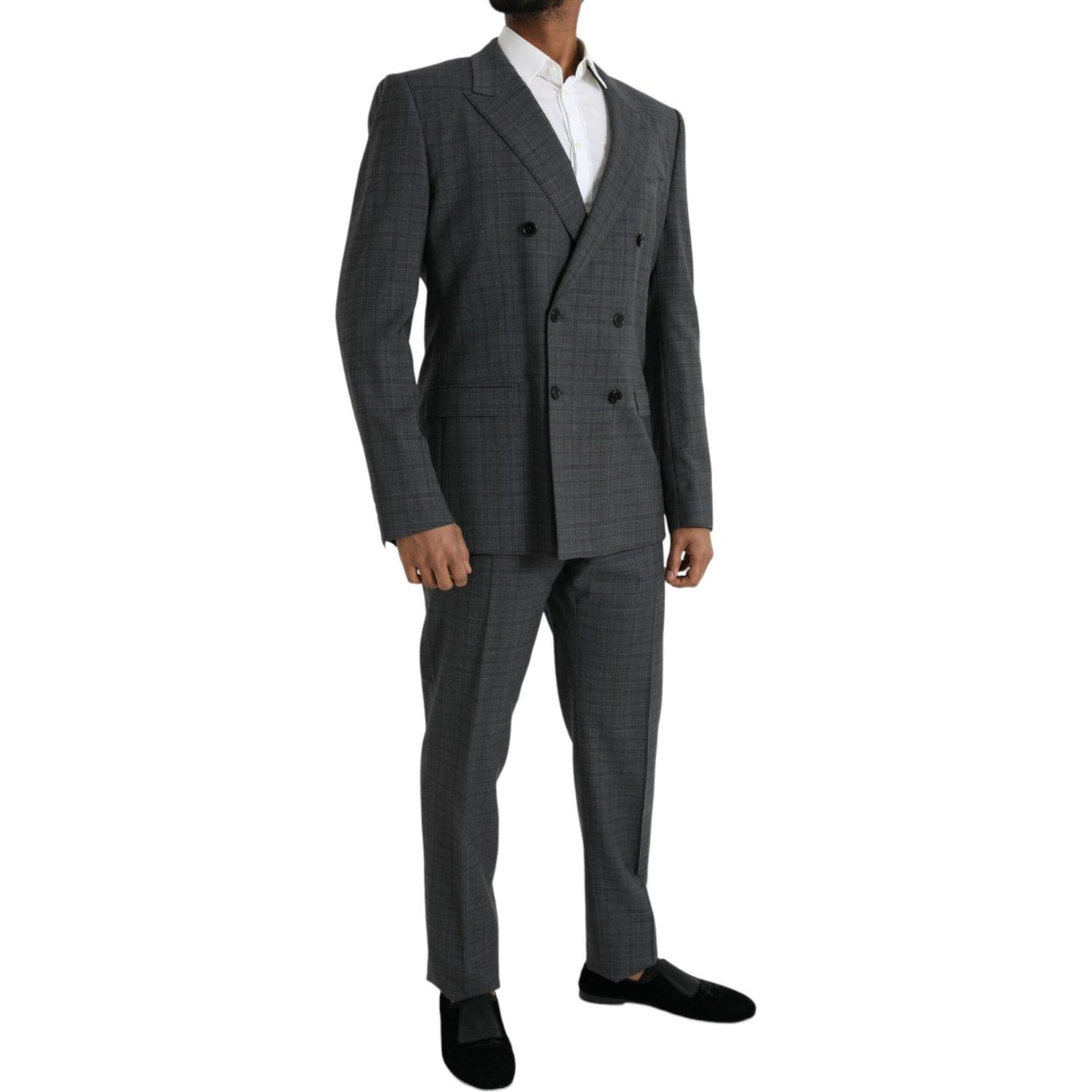 Dolce & Gabbana Gray Plaid Wool MARTINI Formal 2 Piece Suit KOS2222-54