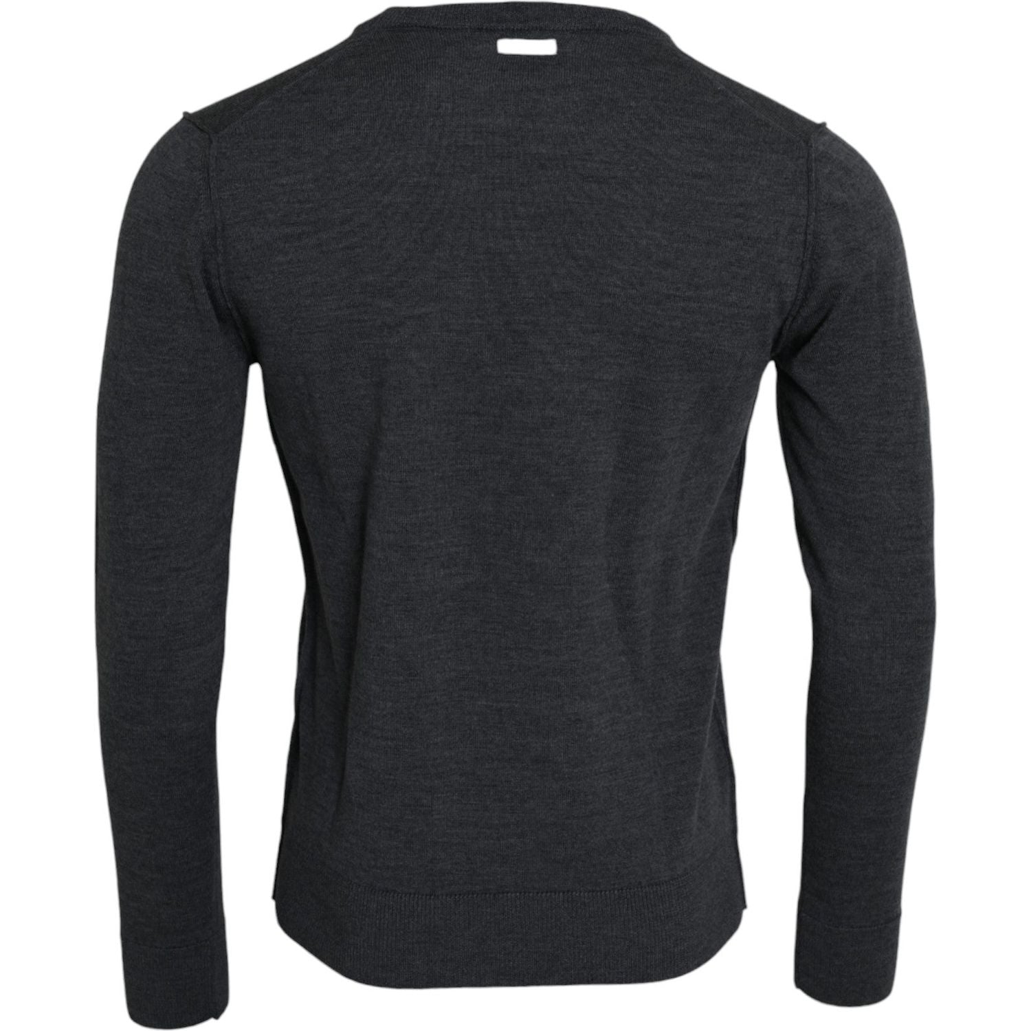 Dolce & Gabbana Dark Gray Wool Crew Neck Pullover Sweater