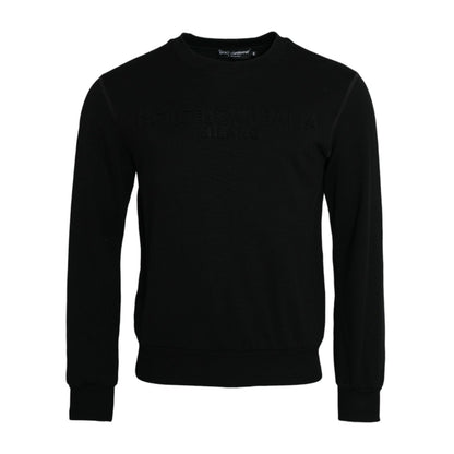 Dolce & Gabbana Black Cotton Long Sleeves Sweatshirt Sweater