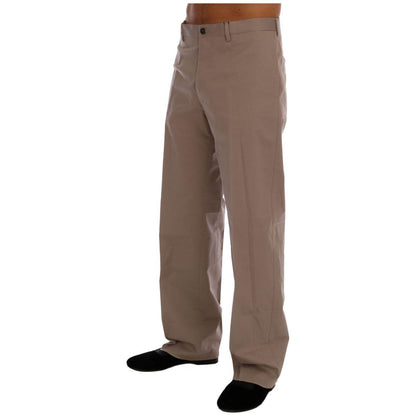 Dolce & Gabbana Beige Cotton Stretch Chinos Pants Jeans & Pants