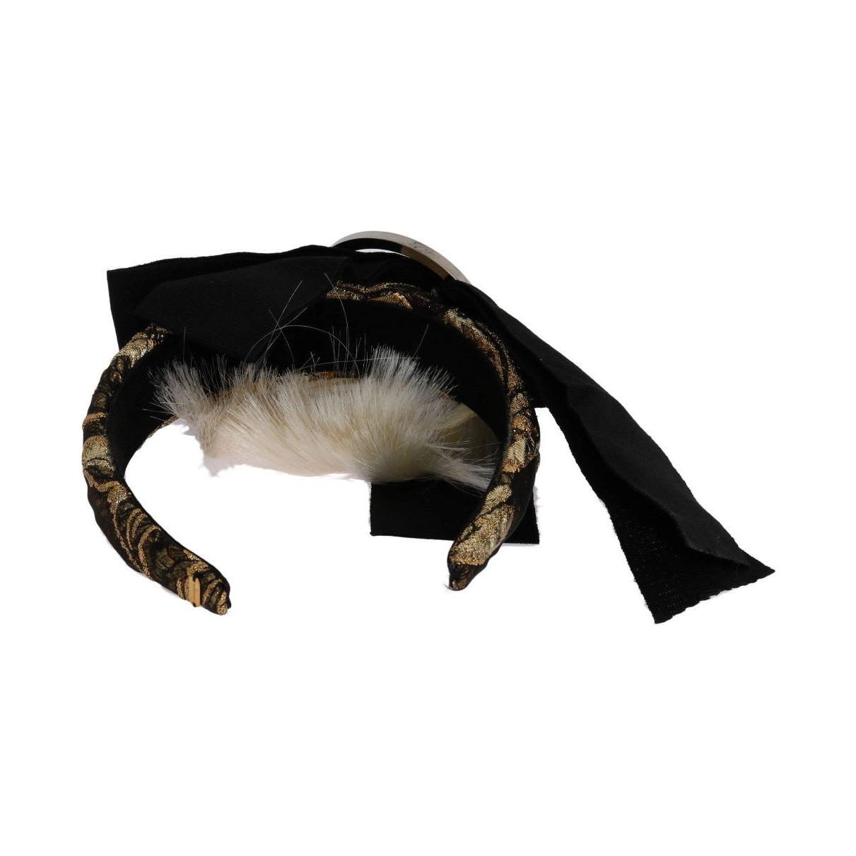 Dolce & Gabbana Black Crystal White Diadem Headband Tiara