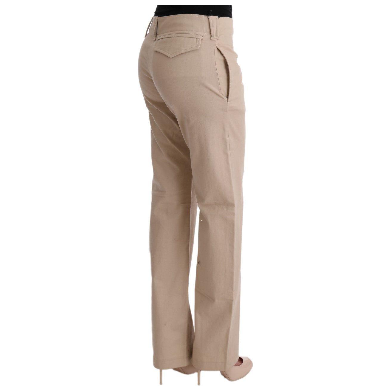 Ermanno Scervino Beige Cotton Wool Regular Fit Pants