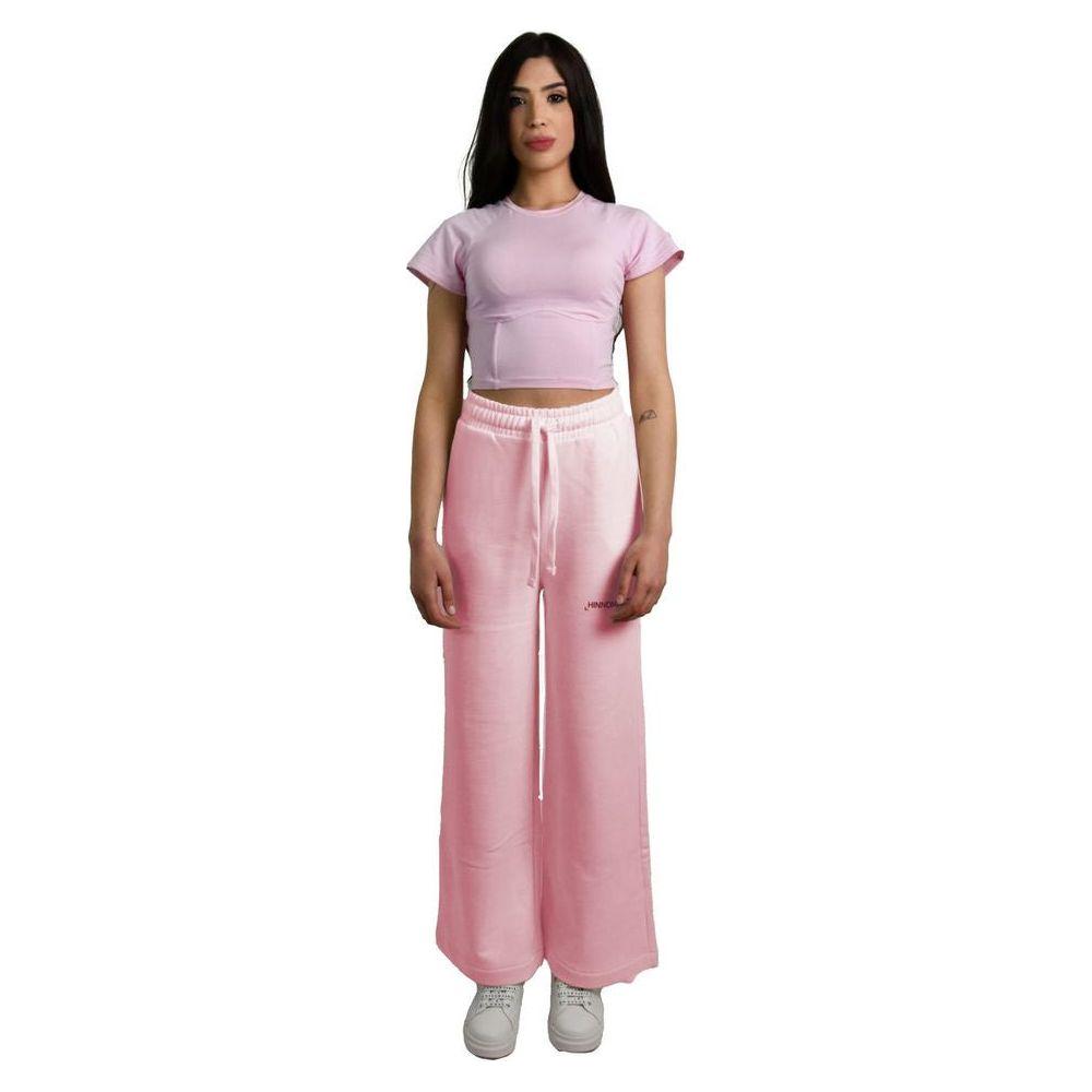 Hinnominate Pink Cotton Women Palazzo Pants