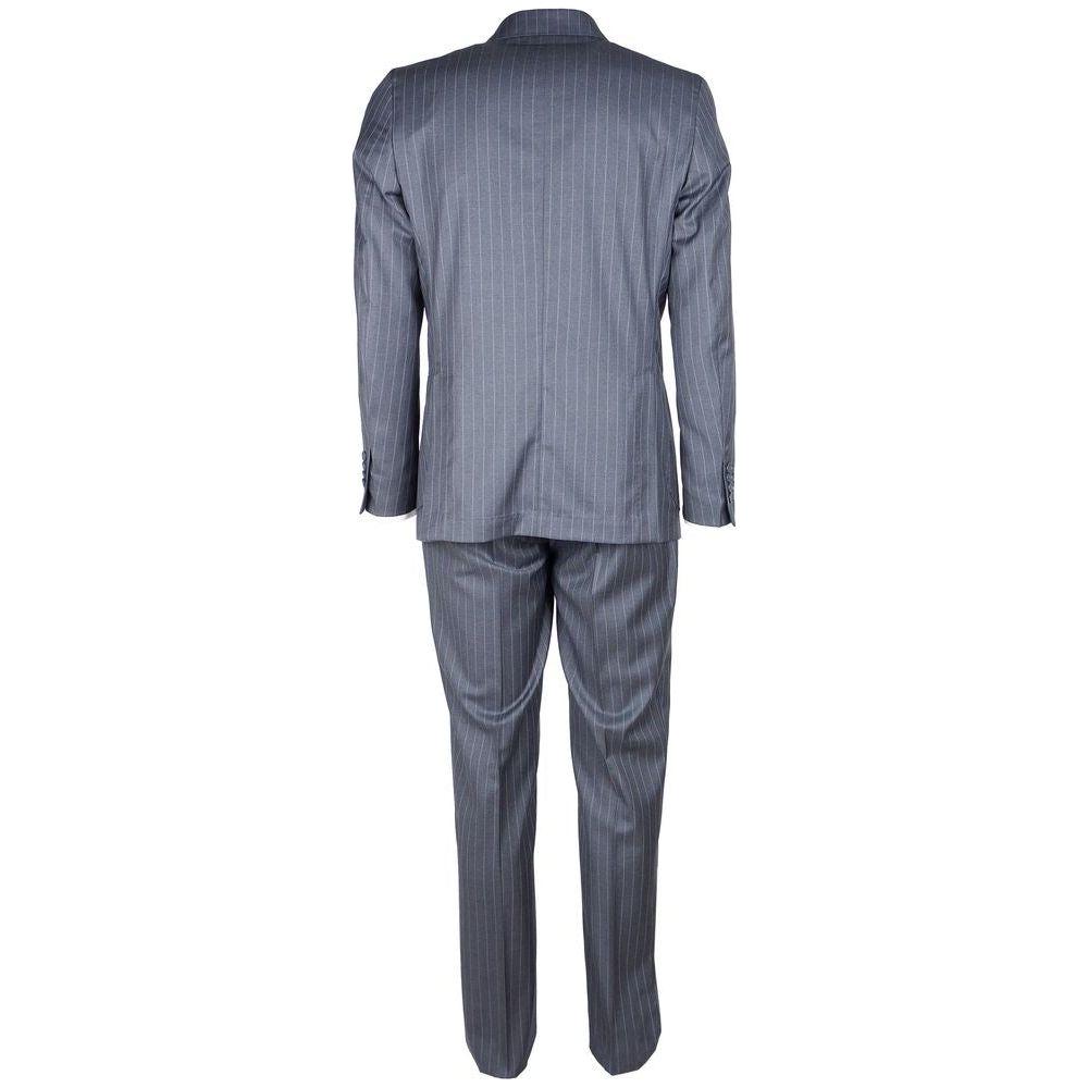 Made in Italy Gray Wool Two-Piece Suit