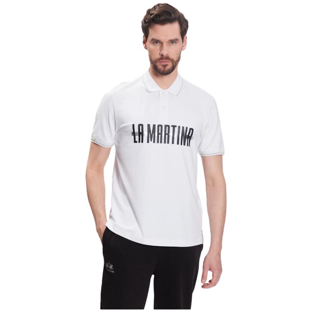 La Martina White Cotton Polo Shirt