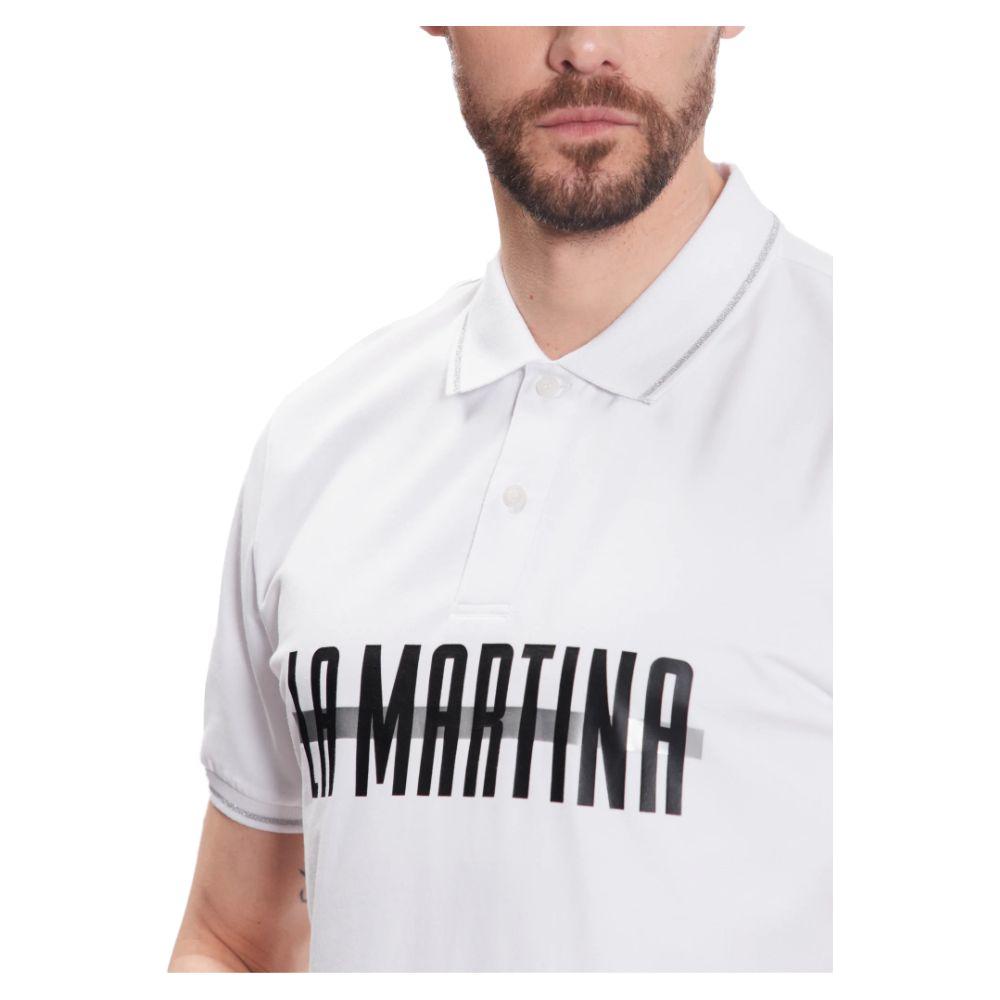 La Martina White Cotton Polo Shirt