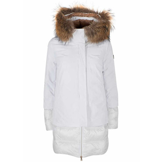 Yes Zee Chic Quilted Nylon Down Jacket with Fur Hood YE-11731-L