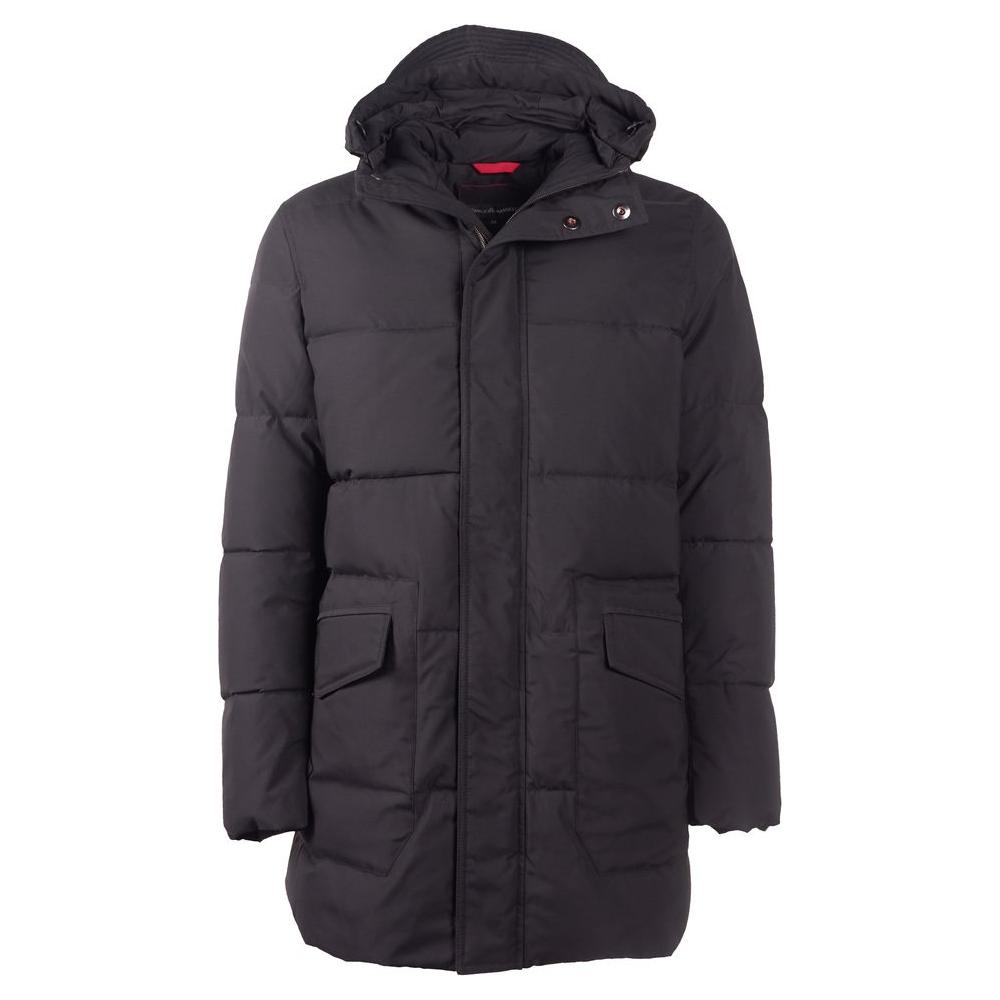 Emilio Romanelli Black Polyester Men Jacket