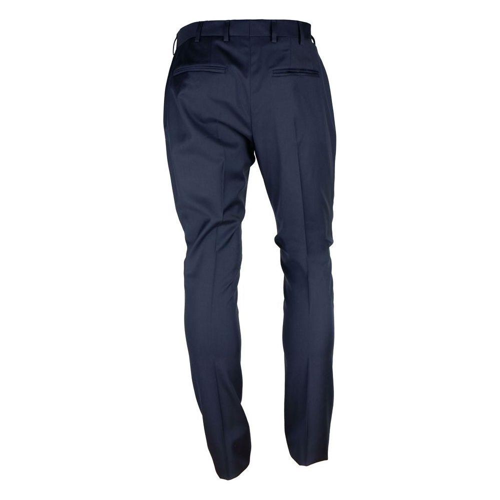 Made in Italy Blue Wool Men's Trousers