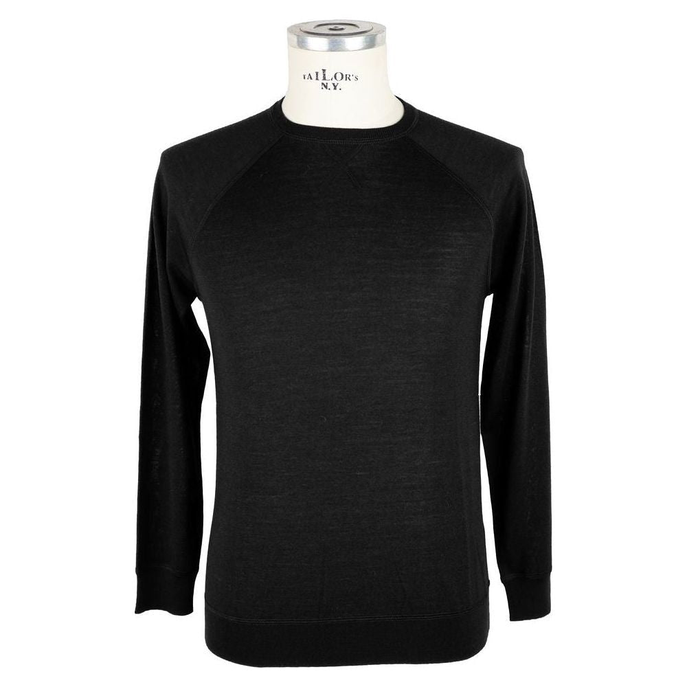 Emilio Romanelli Black Merino Wool Sweater