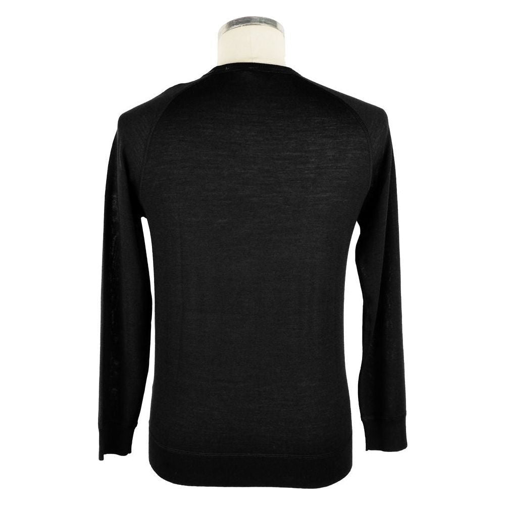 Emilio Romanelli Black Merino Wool Sweater