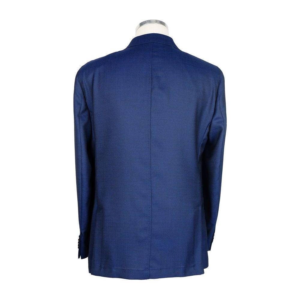 Emilio Romanelli Blue Wool Men Blazer
