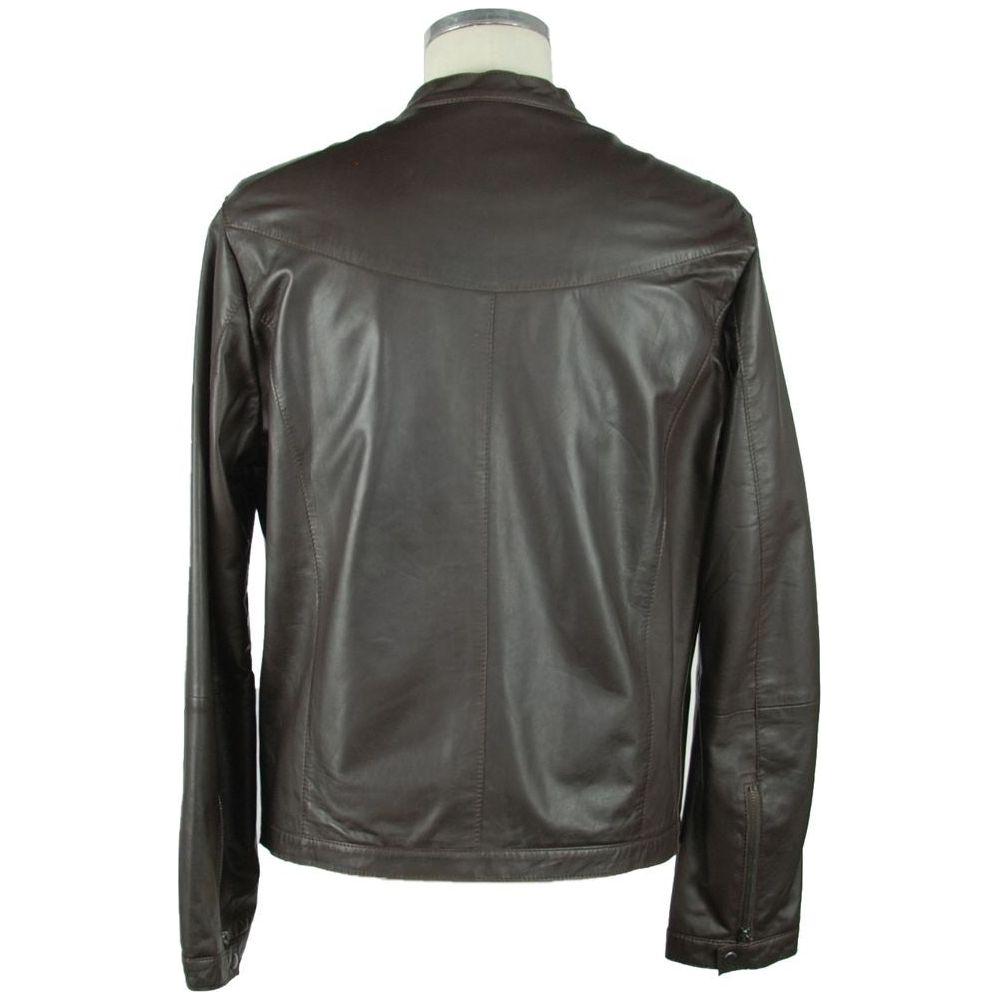 Emilio Romanelli Brown Leather Men's Jacket