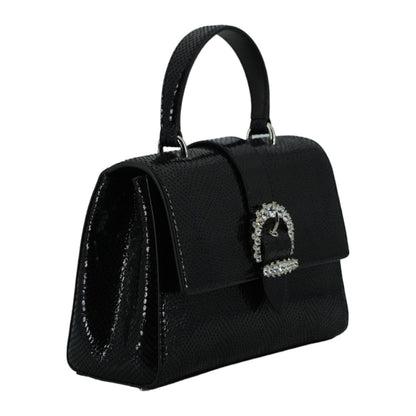 Jimmy Choo Black Leather Top Handle Shoulder Bag