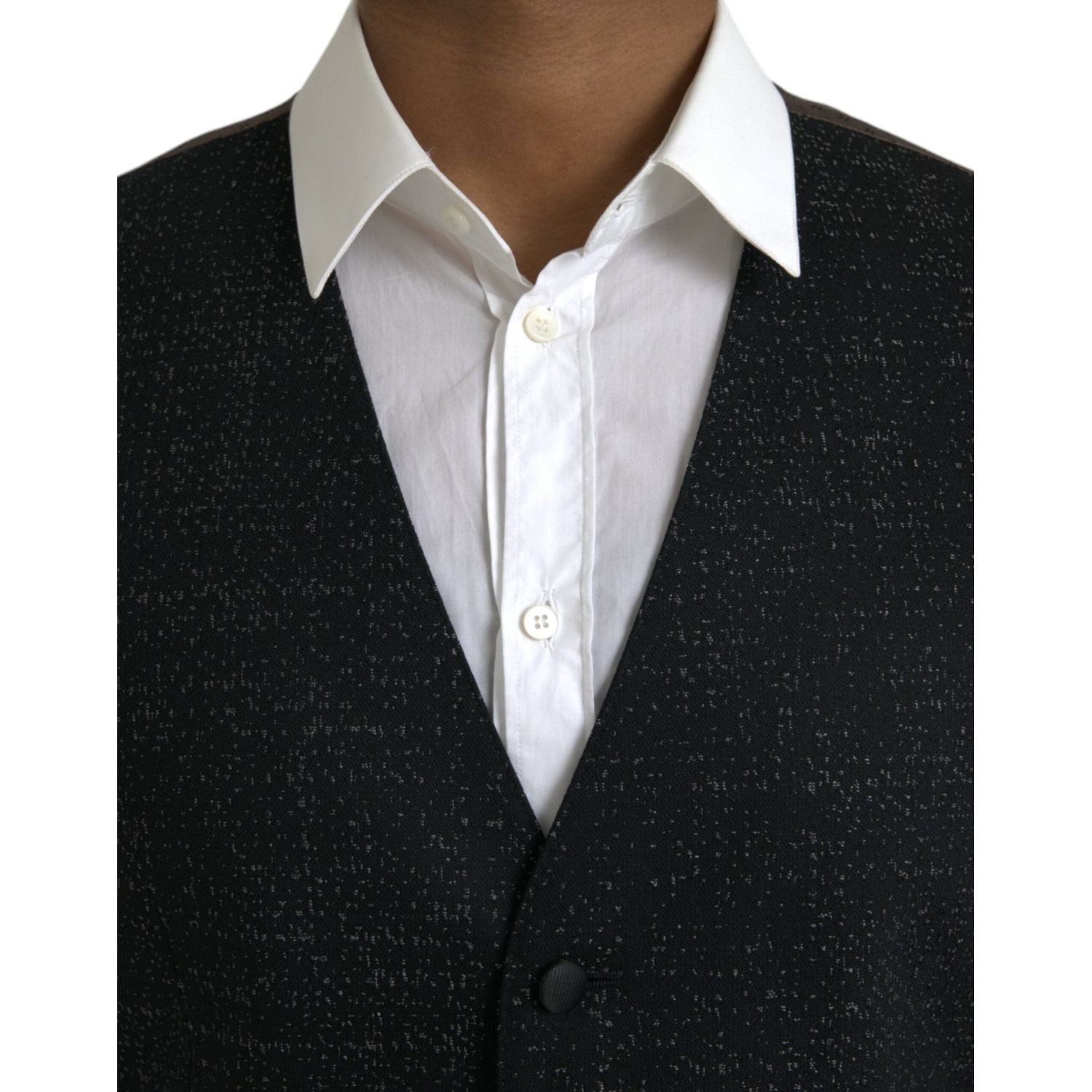 Dolce & Gabbana Black Brown Silk Waistcoat Dress Formal Vest