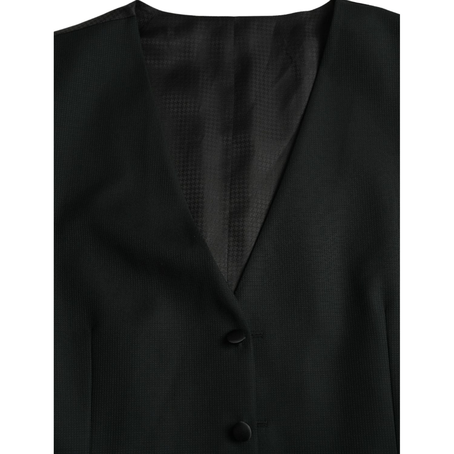 Dolce & Gabbana Black Wool Waistcoat Dress Formal Vest