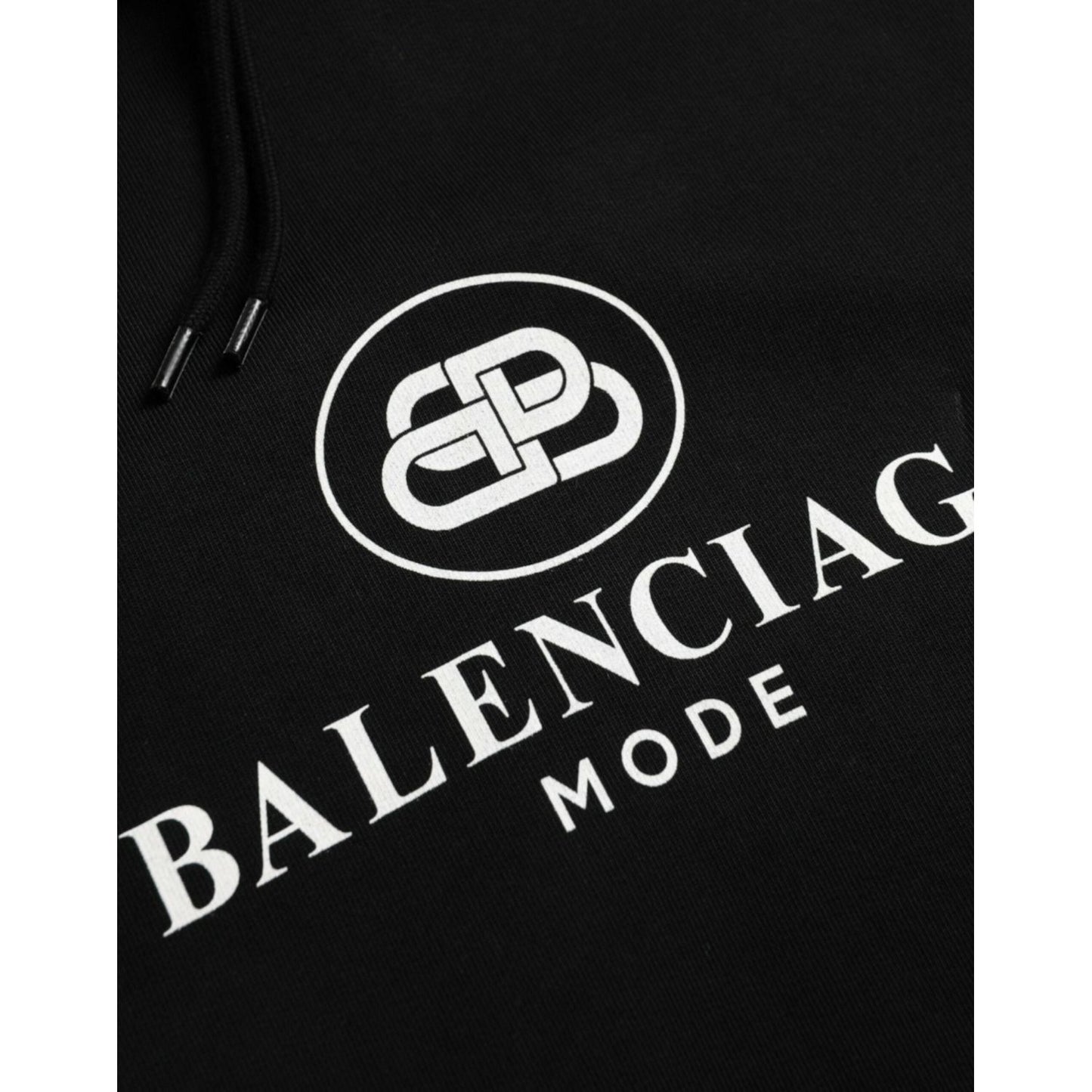 Balenciaga Black Cotton Logo Hooded Pullover Sweatshirt Sweater TSH84950-XS