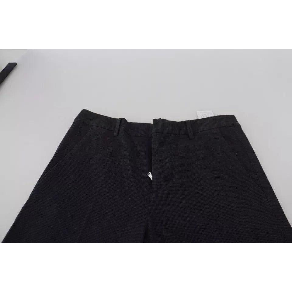 Dsquared² Black Checkered High Waist Straight Pants