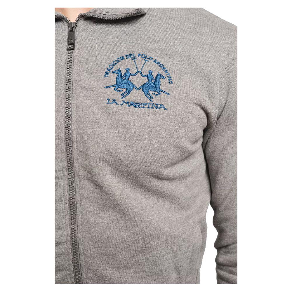 La Martina Gray Cotton Sweatshirt