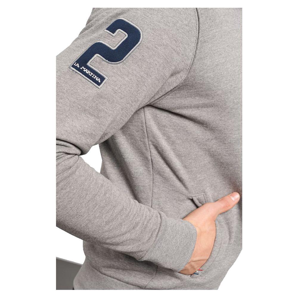 La Martina Gray Cotton Sweatshirt