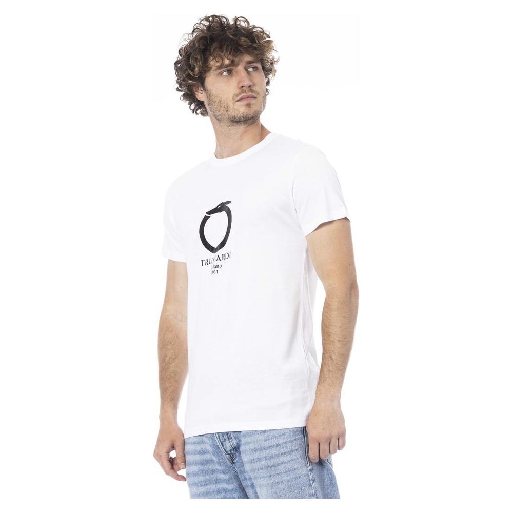 Trussardi Beachwear White Cotton T-Shirt