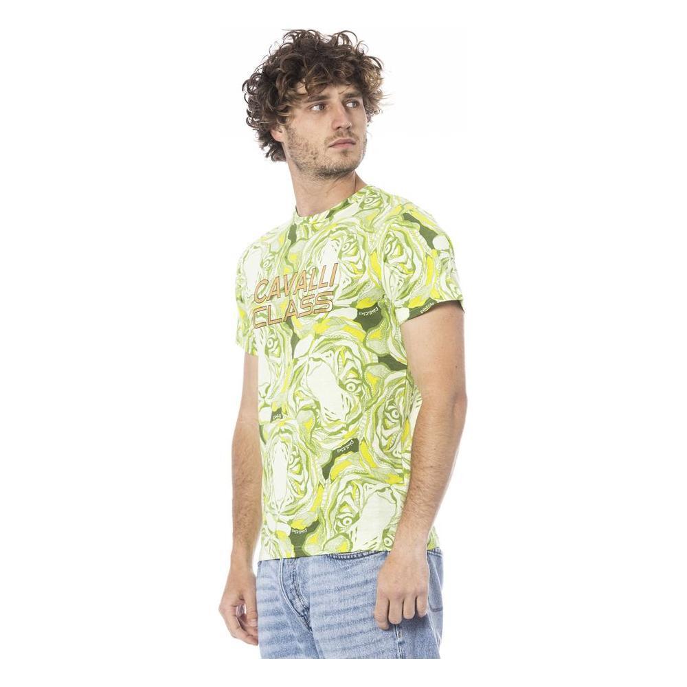Cavalli Class Green Cotton T-Shirt