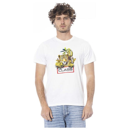 Cavalli Class White Cotton Men T-Shirt