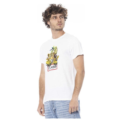 Cavalli Class White Cotton Men T-Shirt