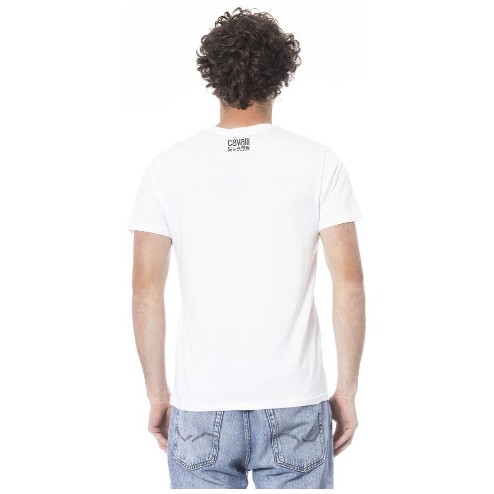 Cavalli Class White Cotton T-Shirt