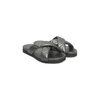 Cerruti 1881 Gray Lambskin Women Sandal