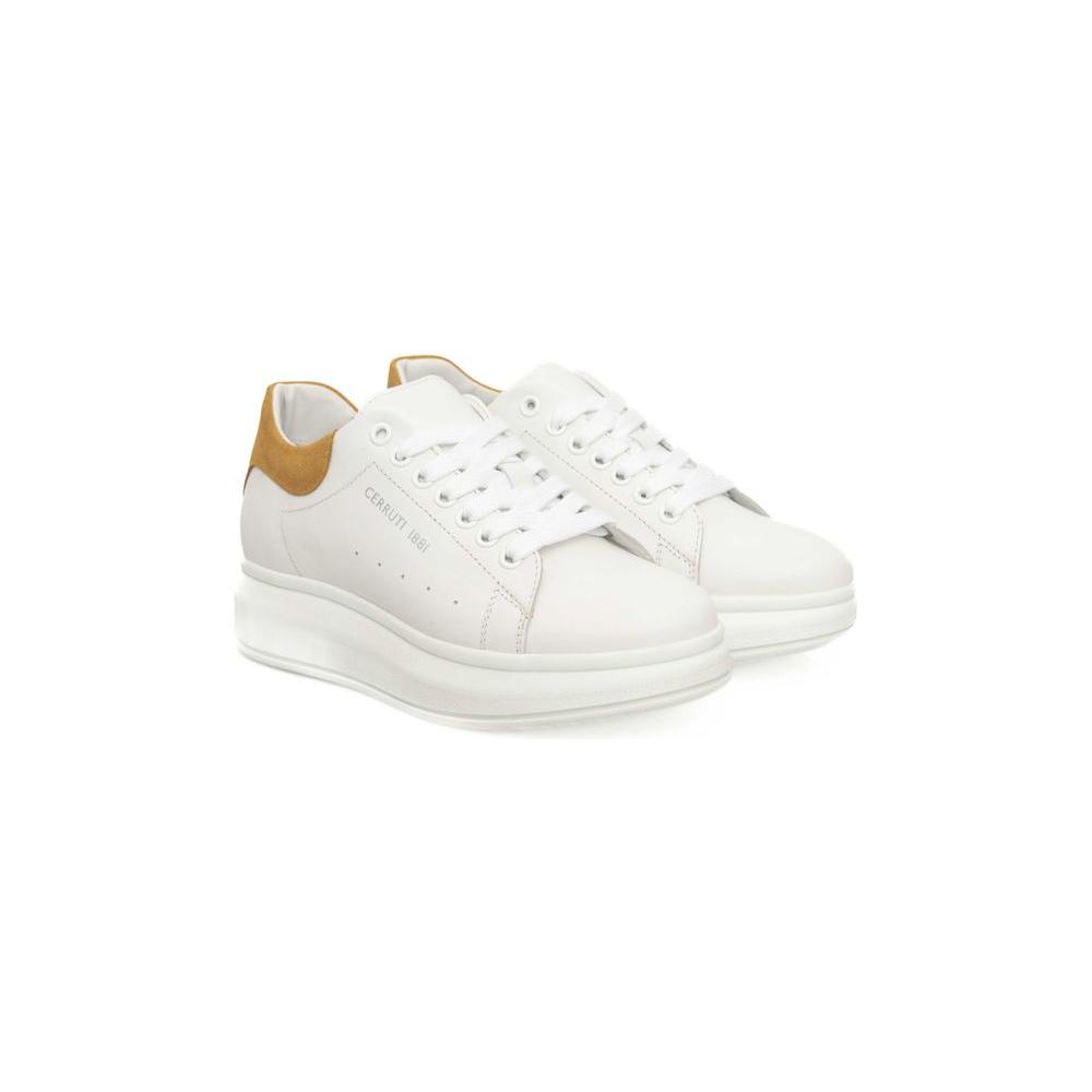 Cerruti 1881 White Leather Women Sneaker CE-24535-EU36/US6