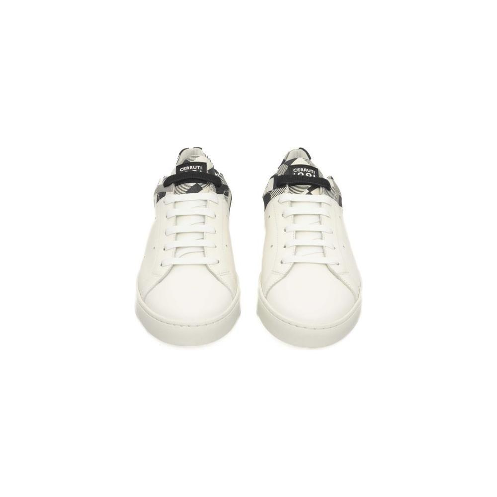 Cerruti 1881 White Calfskin Men Sneaker