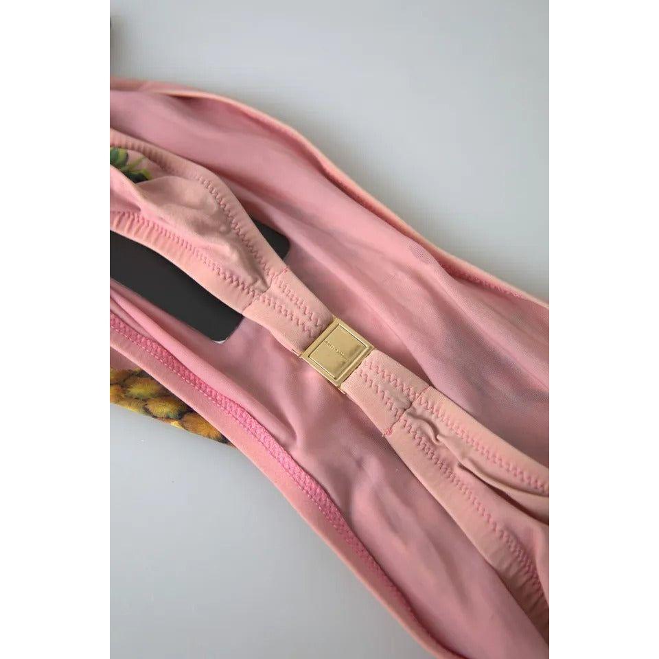 Dolce & Gabbana Pink Printed Beachwear Bikini Top Swimsuit