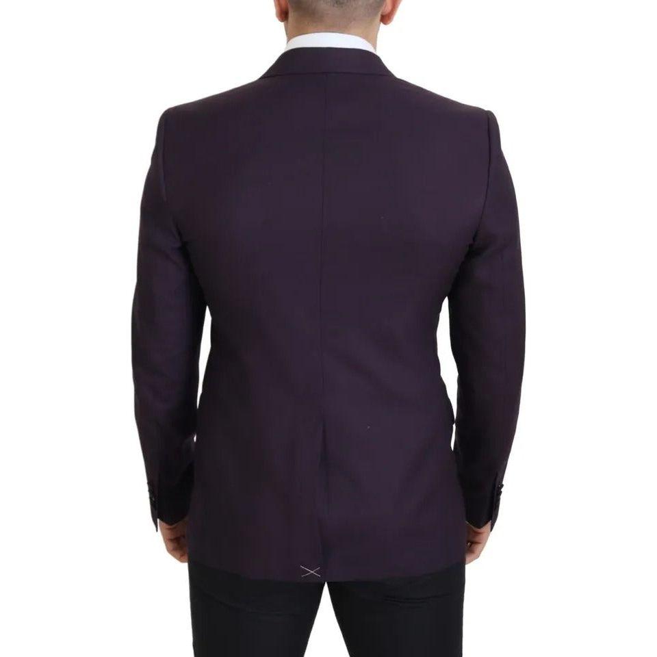 Dolce & Gabbana Purple Logo Single Breasted Wool Blazer JKT3450-52