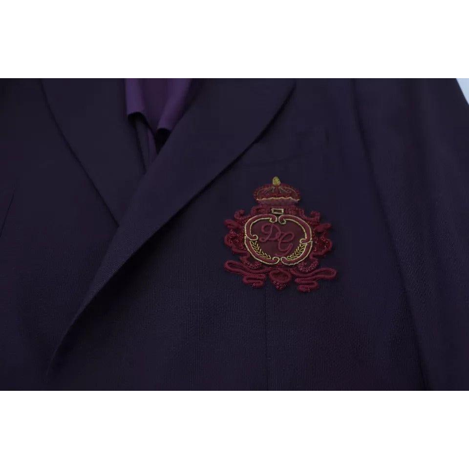 Dolce & Gabbana Purple Logo Single Breasted Wool Blazer JKT3450-52