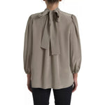 Dolce & Gabbana Gray Mock Neck Long Sleeves Top Blouse TSH83759
