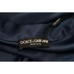 Dolce & Gabbana Blue Satin Silk Waist Belt Robe Jacket JKT3458-48