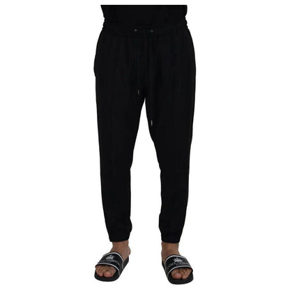 Dolce & Gabbana Black Jogger Jogging Wool Pants Dolce & Gabbana