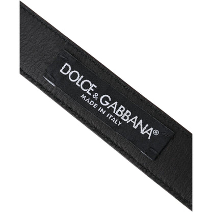 Dolce & Gabbana Brown Leather Silver Metal Buckle Belt Men