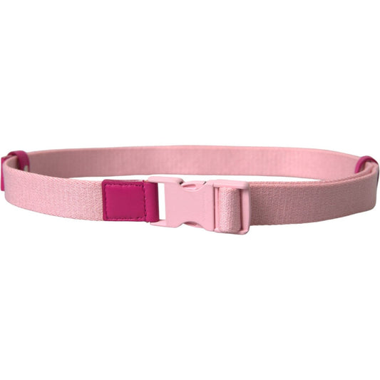 Dolce & Gabbana Pink Canvas Stretch Plastic Buckle Women Belt BEL9179-120