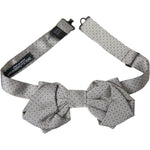 Dolce & Gabbana Gray Silk Adjustable Neck Men Bow Tie FT3884