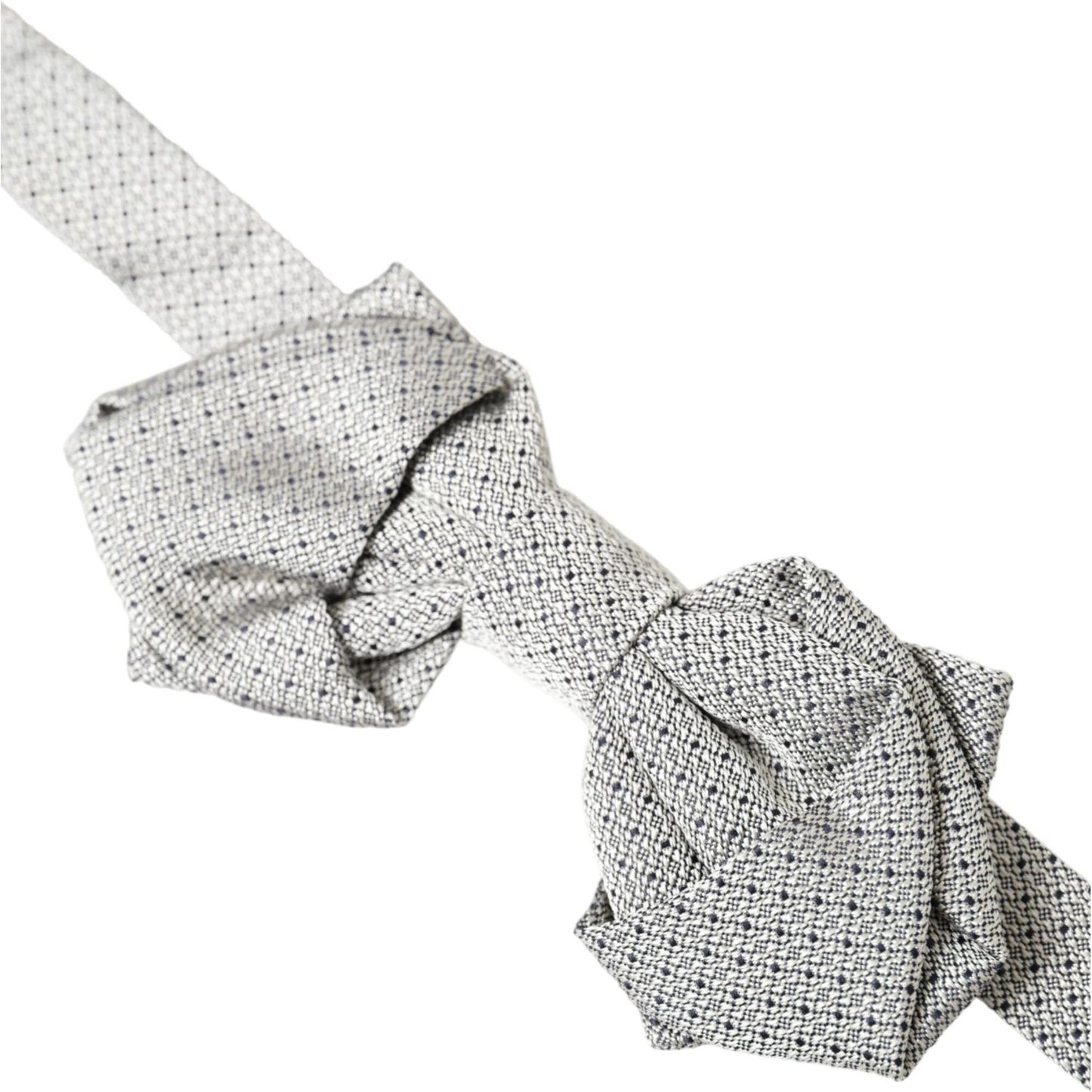 Dolce & Gabbana Gray Silk Adjustable Neck Men Bow Tie FT3884