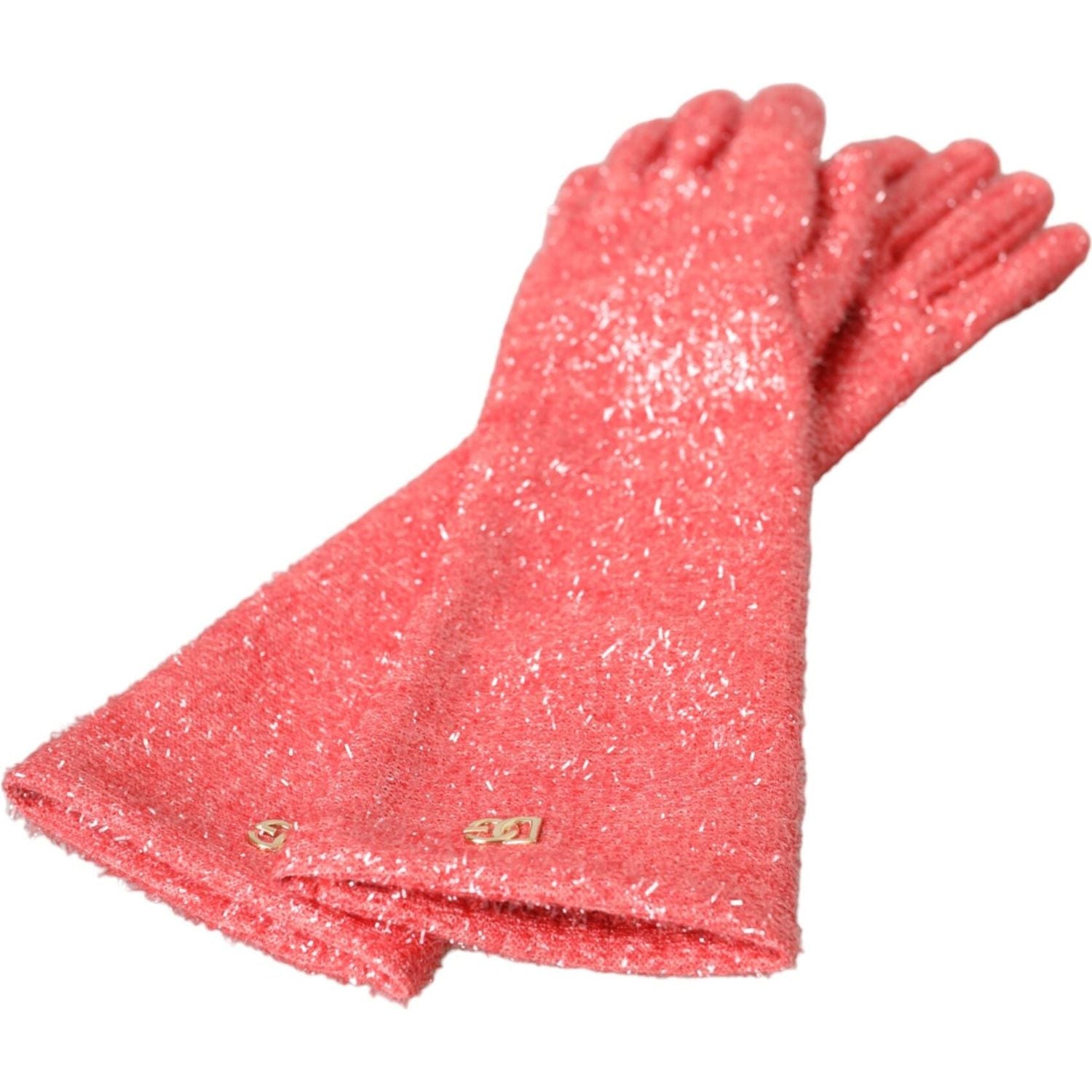 Dolce & Gabbana Pink Lurex Fantasia Mid Arm Length Gloves