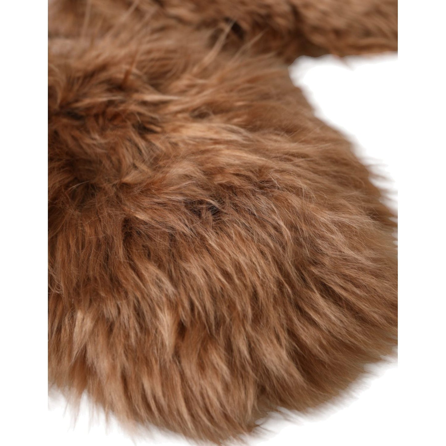 Dolce & Gabbana Brown Cashmere Knitted Fur Mid Arm Mitten Gloves LB30128