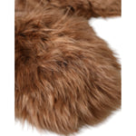 Dolce & Gabbana Brown Cashmere Knitted Fur Mid Arm Mitten Gloves LB30128